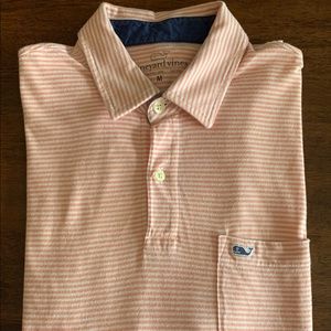Vineyard Vines Orange Striped Polo Men’s Size M